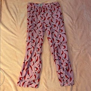 Red chili pepper pajama pants